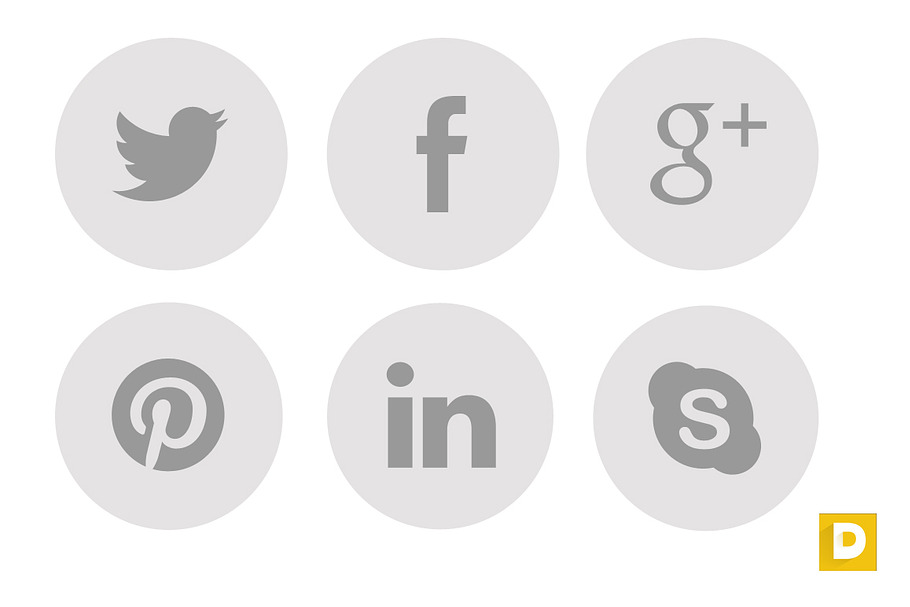 Nice Round Social Icons in Graphics - product preview 8