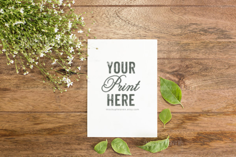 SET of 2 Rustic 5x7 Card Mockup  in Print Mockups - product preview 8