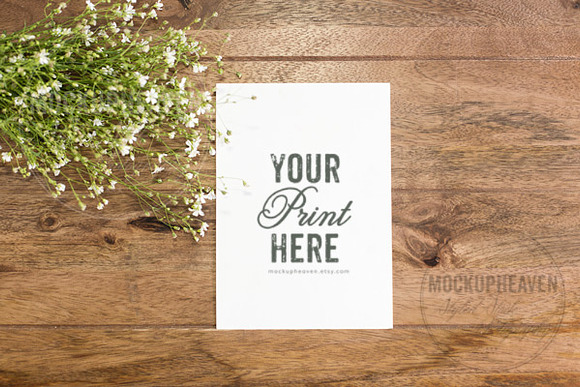 SET of 2 Rustic 5x7 Card Mockup  in Print Mockups - product preview 1