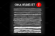 Set of chalk brush strokes