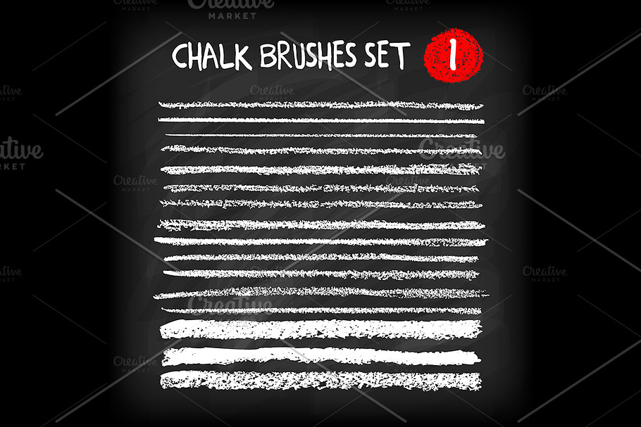 Set of chalk brush strokes in Illustrations - product preview 8