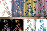 Set of 8 seamless floral patterns.