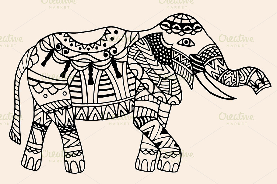 decorated Indian Elephant in Graphics - product preview 8