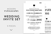 Modern Typography Wedding Invite Set