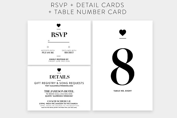 Modern Typography Wedding Invite Set in Wedding Templates - product preview 2