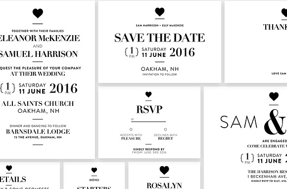 Modern Typography Wedding Invite Set in Wedding Templates - product preview 4