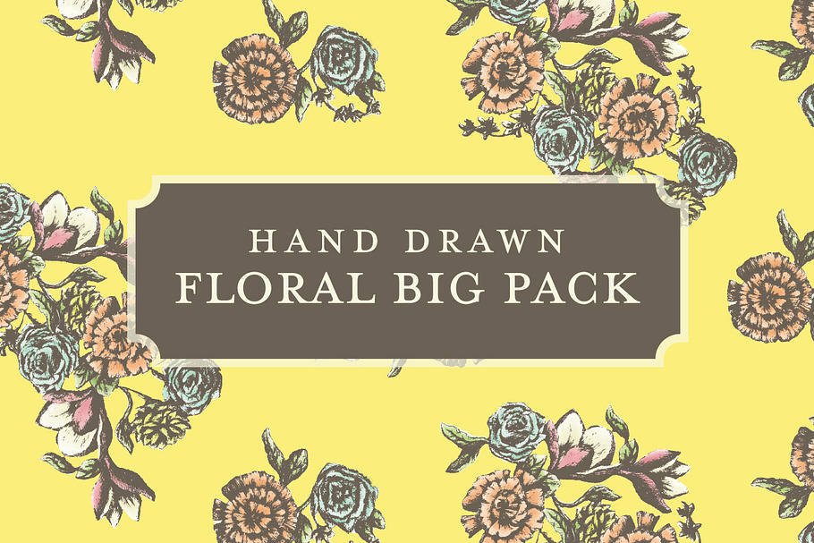 Hand Drawn Floral Big Pack in Patterns - product preview 8