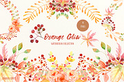 Watercolor Collection Orange Glow