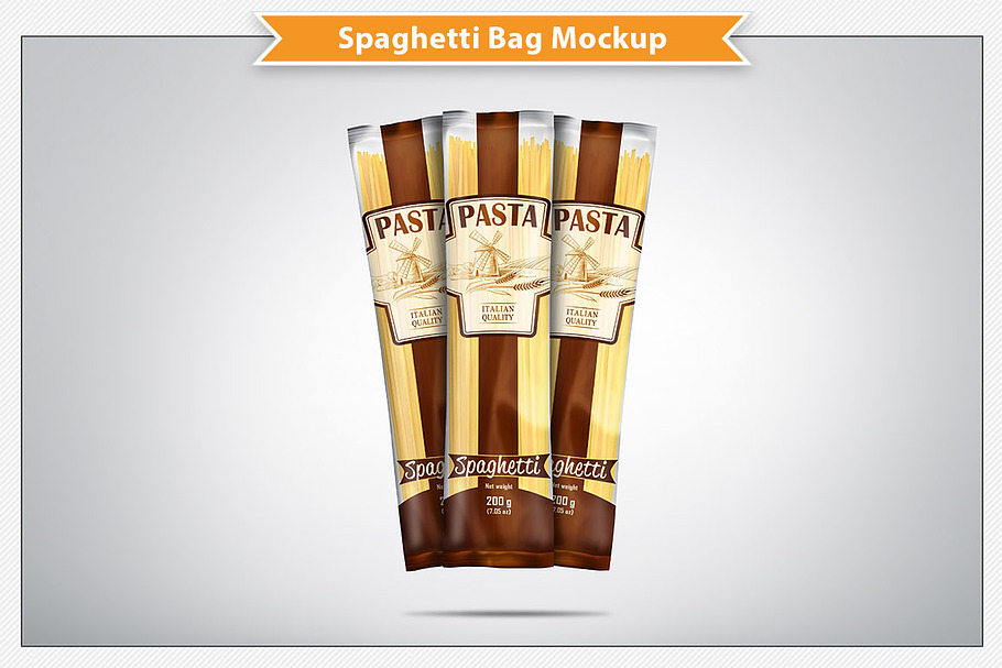 Download Spaghetti Bag Package Mockup | Creative Product Mockups ~ Creative Market
