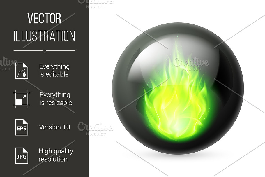 Sphere with fire flames in Graphics - product preview 8