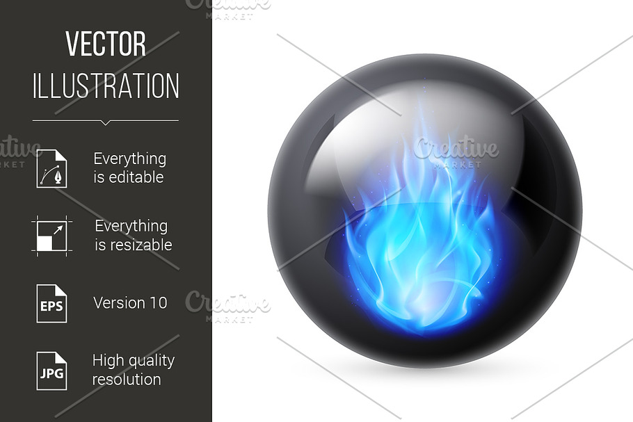 Sphere with fire flames in Graphics - product preview 8