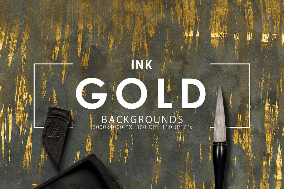 Gold Ink Backgrounds in Textures - product preview 8