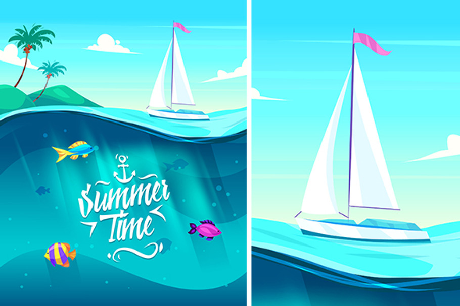 Sea Holidays (Summer time. Vector) in Illustrations - product preview 8