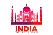 India Taj Mahal vector