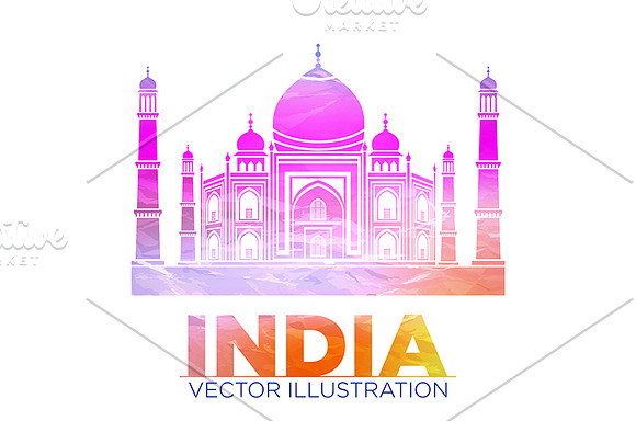 India Taj Mahal vector in Graphics - product preview 1