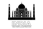 india Taj mahal temple vector
