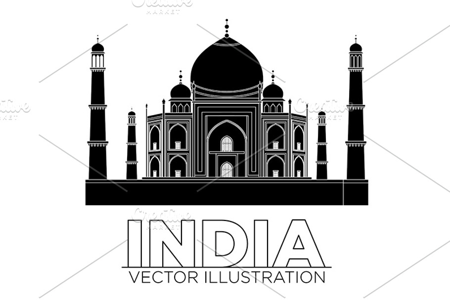 india Taj mahal temple vector in Graphics - product preview 8
