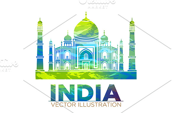india Taj mahal temple vector in Graphics - product preview 2