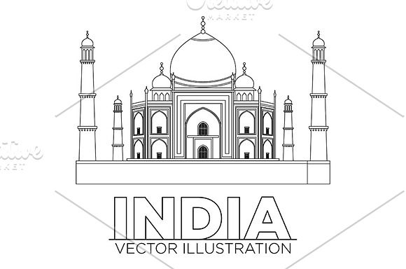 india Taj mahal temple vector in Graphics - product preview 3