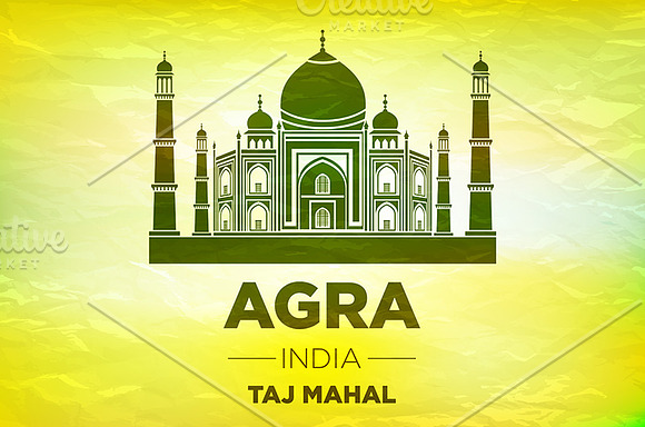 Taj Mahal on blue background. vector in Graphics - product preview 3