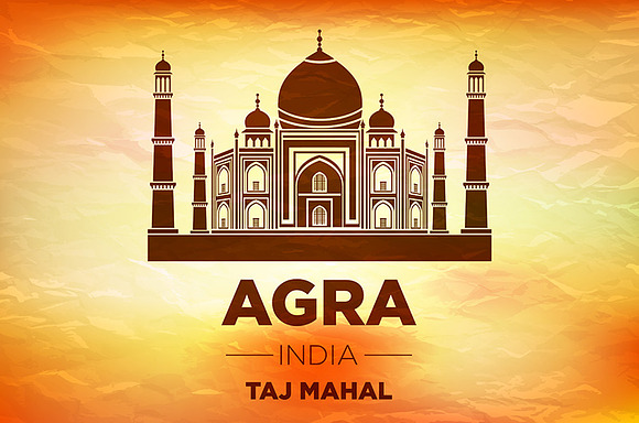 Taj Mahal on blue background. vector in Graphics - product preview 4
