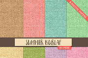 Summer burlap digital paper pack