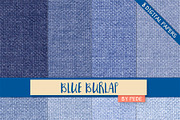Blue burlap digital paper pack