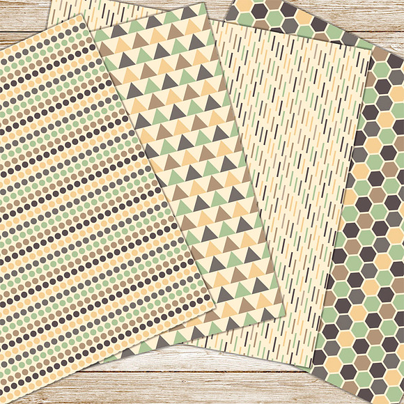 Retro geometric digital paper in Patterns - product preview 1