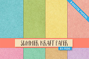 Summer kraft digital paper pack