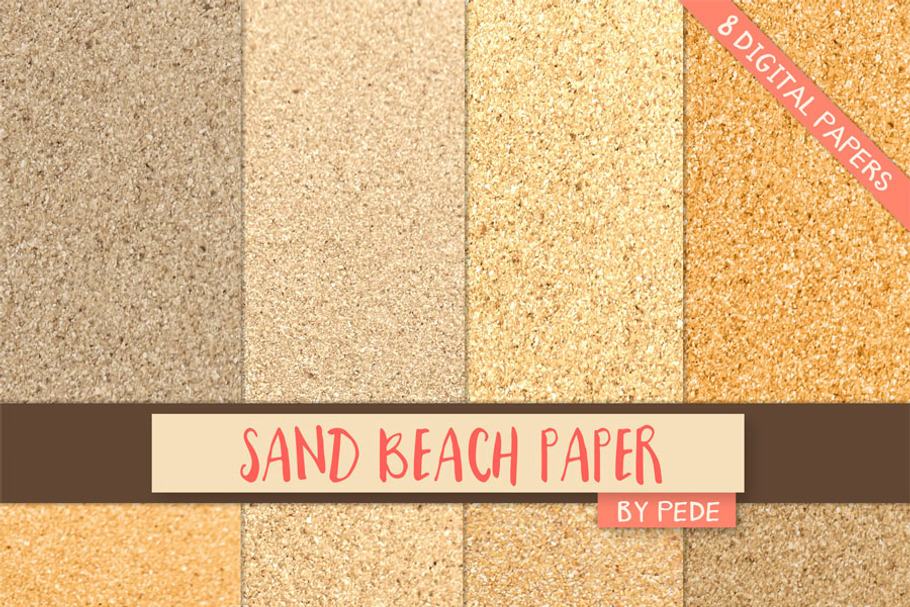  Sand beach digital paper in Textures - product preview 8