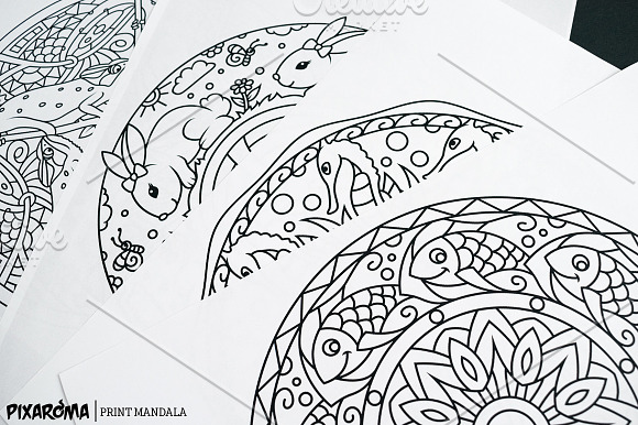 Vector Animals Mandala Set in Illustrations - product preview 5