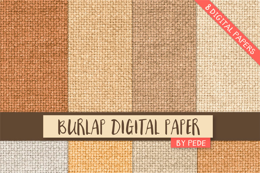 Burlap digital paper pack in Textures - product preview 8