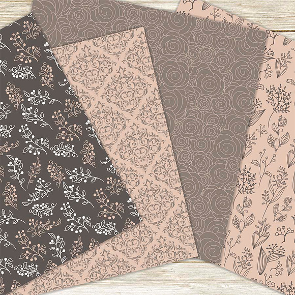 Pink and brown digital paper in Patterns - product preview 1
