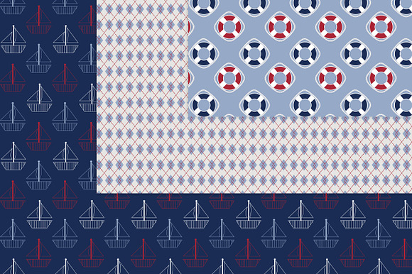 Red White and Blue Nautical in Patterns - product preview 3