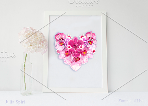 Orchids Watercolor Clip Art in Illustrations - product preview 1