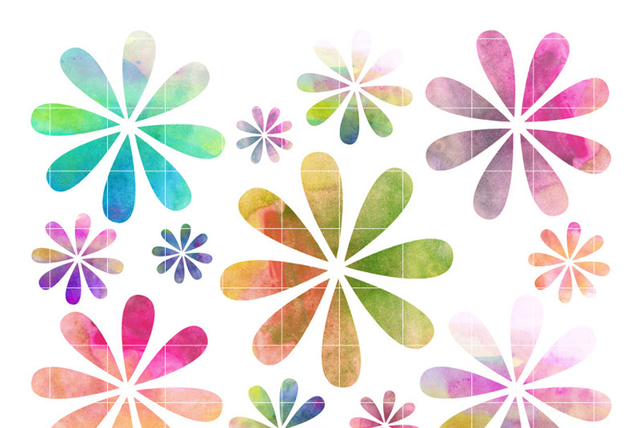Watercolor Flowers Clipart Daisy