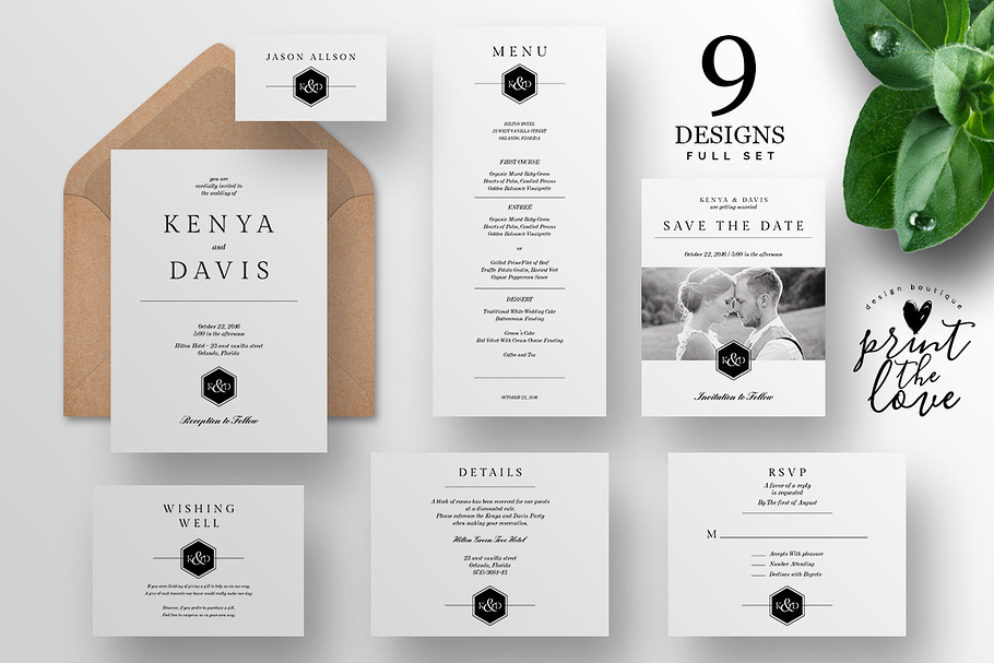 Wedding Invitation Suite - Leganto in Wedding Templates - product preview 8