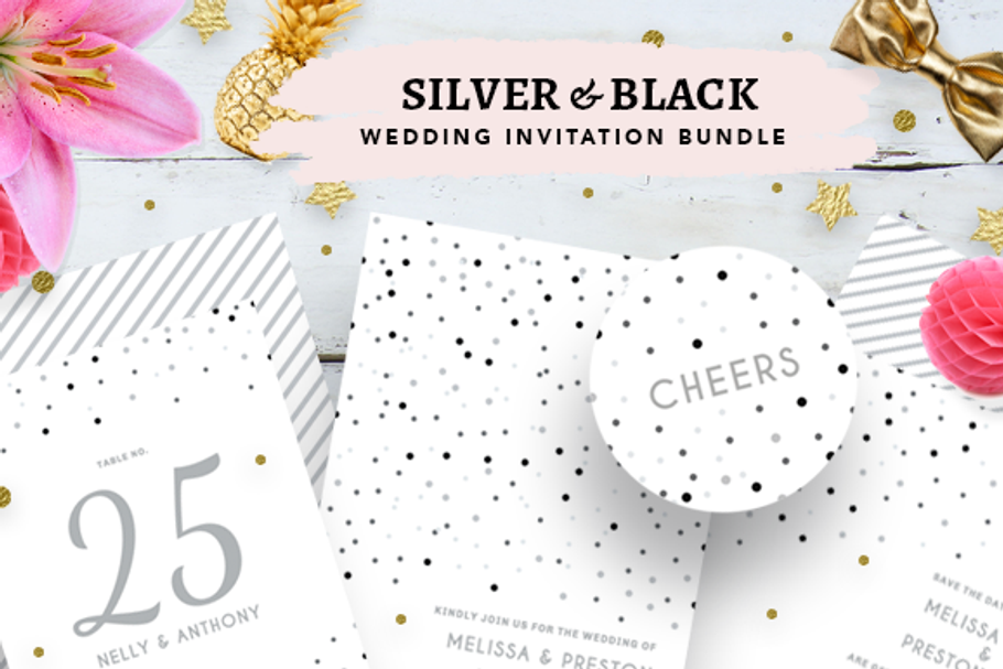 Silver Confetti Wedding Bundle in Wedding Templates - product preview 8