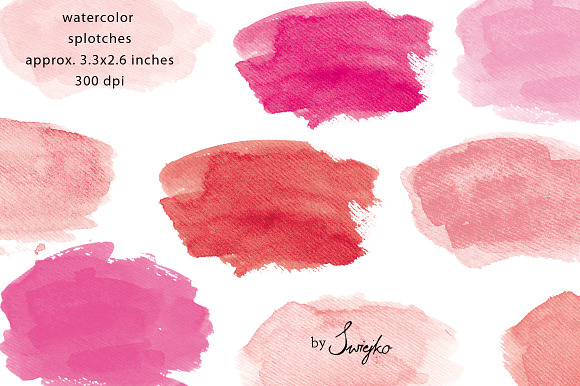 Watercolor Splotches,Strokes in Illustrations - product preview 1