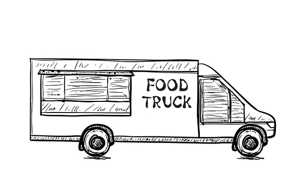 Hand Drawn Food Truck CustomDesigned Illustrations Creative Market