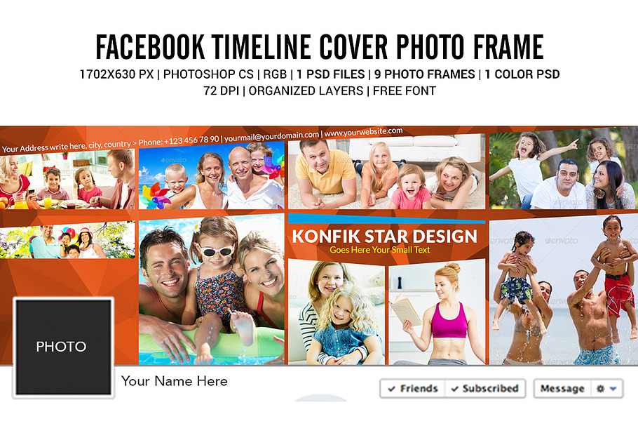 Facebook Cover Photo Collage Templat in Facebook Templates - product preview 8