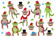 Christmas Sock Monkey Clipart/Vector