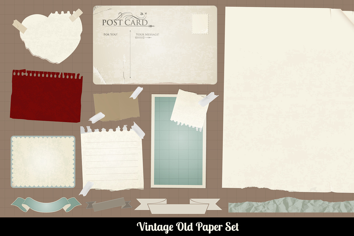 Vintage style old paper collection. in Illustrations - product preview 8