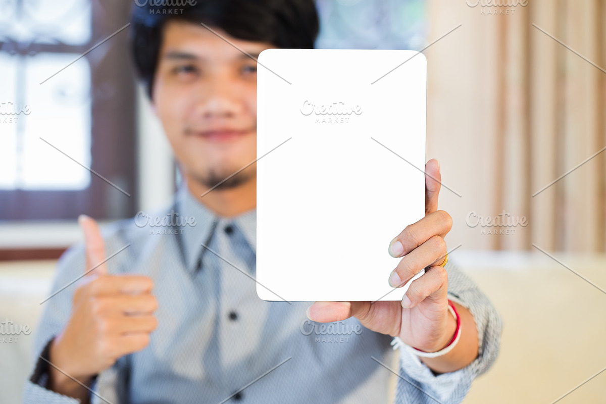 male executive using digital tablet in Product Mockups - product preview 8