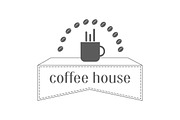 Coffee shop logo, label or symbol