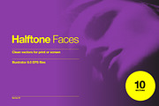 Halftone Faces - 10 Vectors