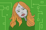 Robo girl. Vector illustration