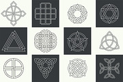 Set of Ancient linear logo symbols. 