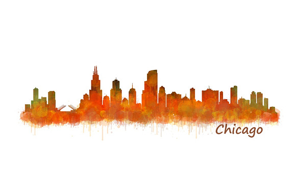 9x files Pack Chicago City Skylines in Illustrations - product preview 3