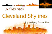 9x files Pack Cleveland City Skyline